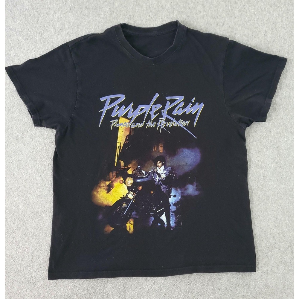 Purple Rain Prince Revolution Shirt Mens Med Black Band Graphic Tee Music